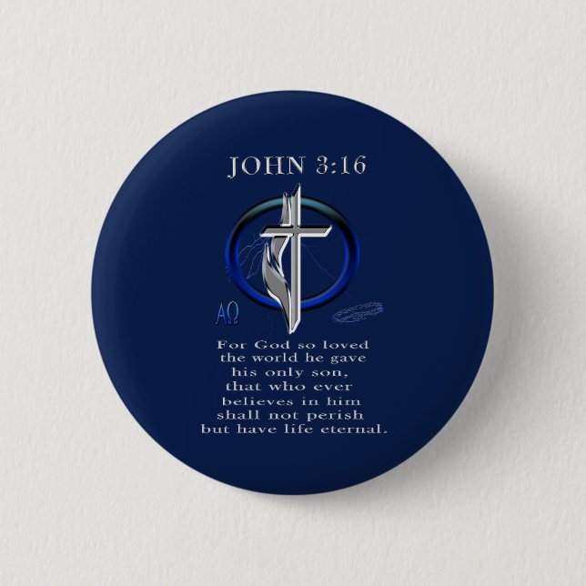 John 3:16 Tasten Button (Vorderseite)