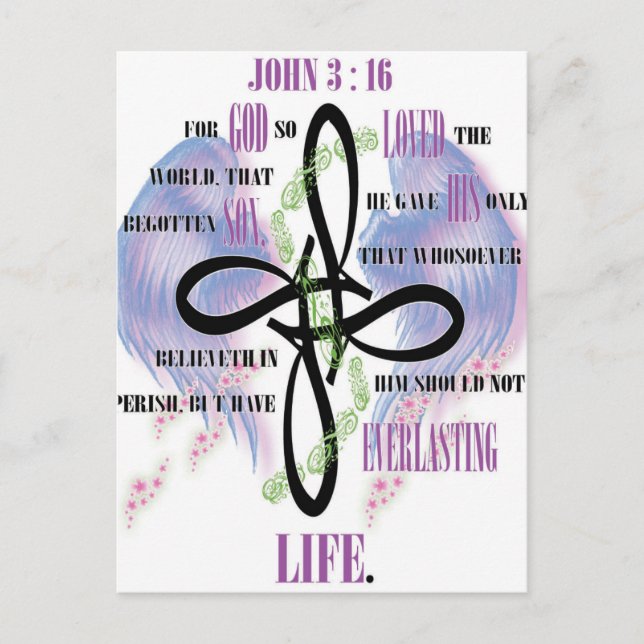 John 3:16 Tätowierdesign Postkarte (Vorderseite)