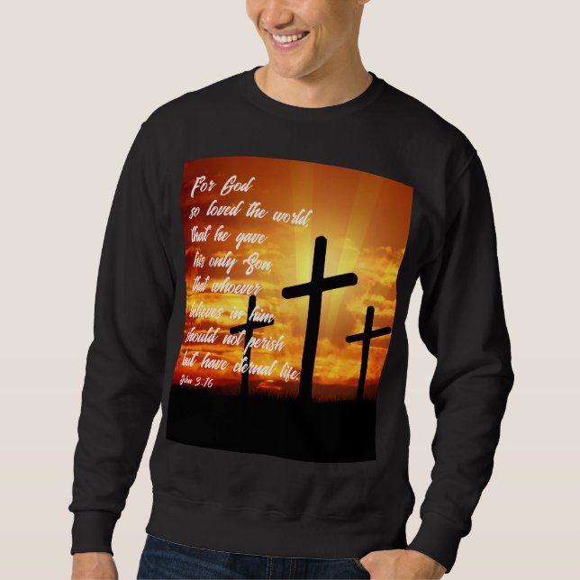 JOHN 3:16 TRENDY BIBLE VERSE CHRISTLICH GIFT SWEATSHIRT (Vorderseite)