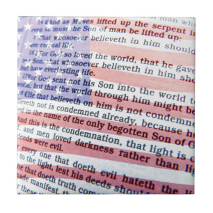 John 3:16 und American Flag Tile Fliese