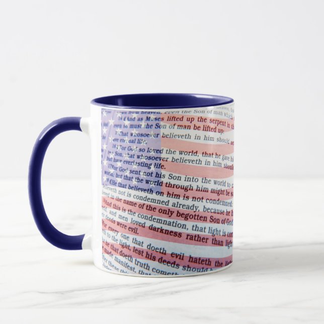 John 3:16 und die amerikanische Flagge Tasse (Links)