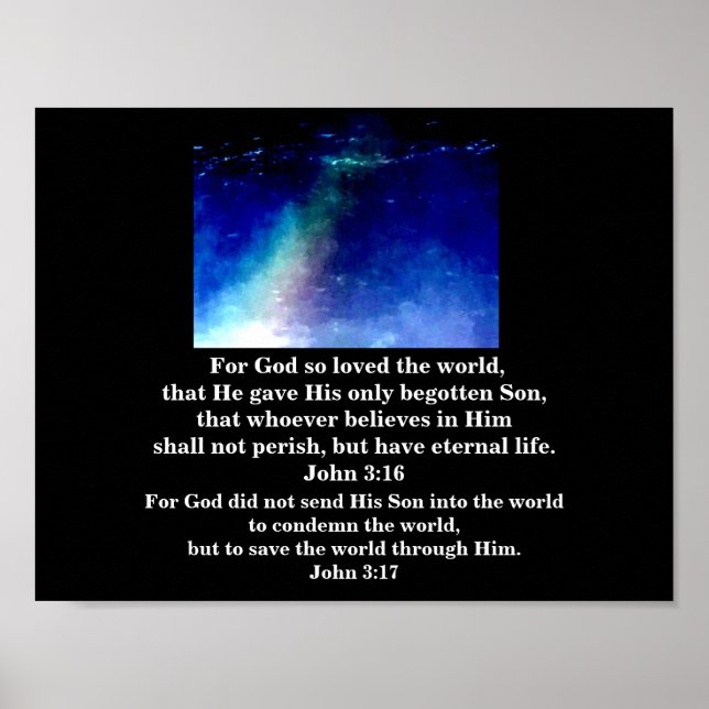 JOHN 3:16 und JOHN 3:17 Poster (Vorne)
