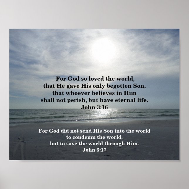 JOHN 3:16 und JOHN 3:17 Poster (Vorne)