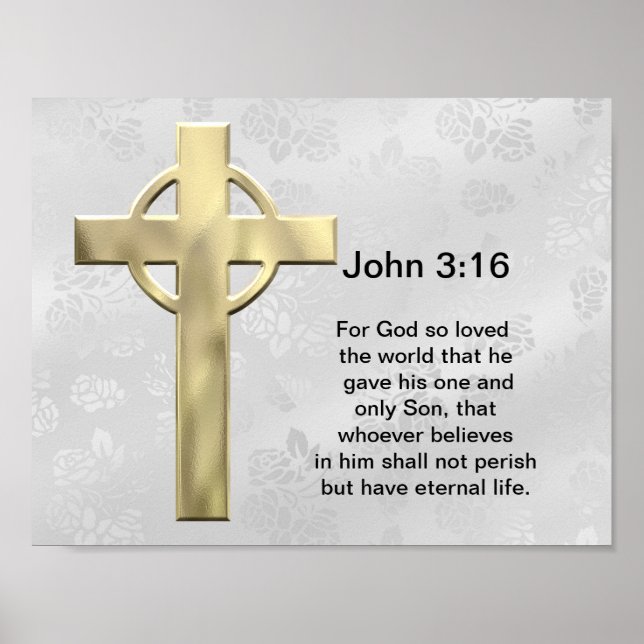 John 3:16 (weiß) poster (Vorne)
