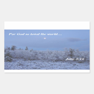 John 3:16 Wintermorgen Rechteckiger Aufkleber
