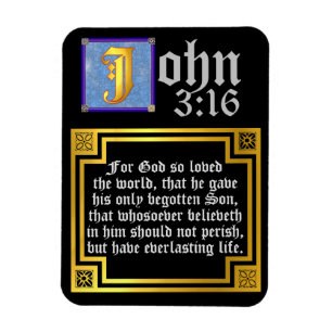 John 3:16 Zitat aus der Osterbibel Magnet