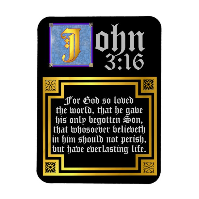 John 3:16 Zitat aus der Osterbibel Magnet (Vertikal)