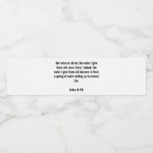 John 4:14 Wasserzeichen Wasserflaschenetikett