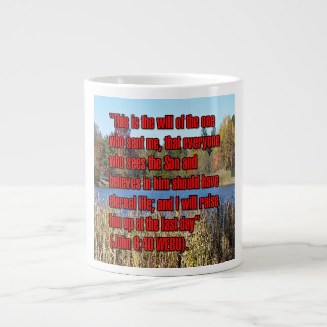 John 6:40 WEBU Mug Jumbo-Tasse (Vorderseite)