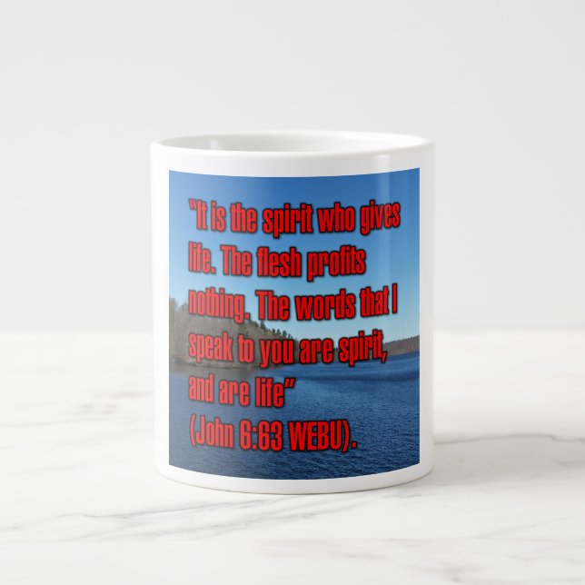 John 6:63 WEBU Mug Jumbo-Tasse (Vorderseite)