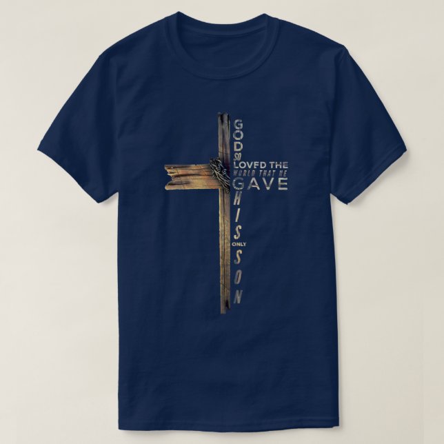 John 6 Christlich Cross Bible TShirt (Design vorne)