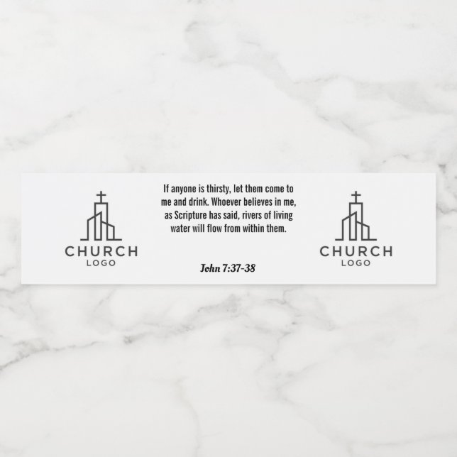 John 7:37-38 Wasserzeichen Wasserflaschenetikett (Einzelnes Label)