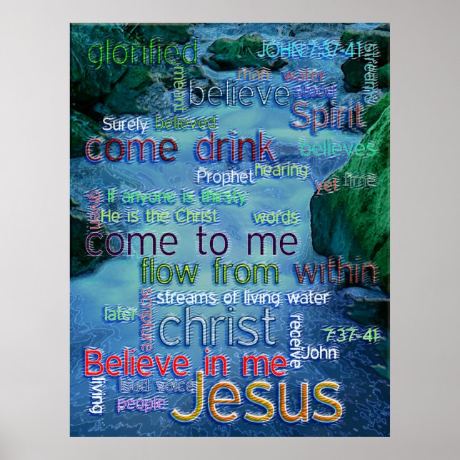 John 7:37-41 Rushing Stream Poster (Vorne)