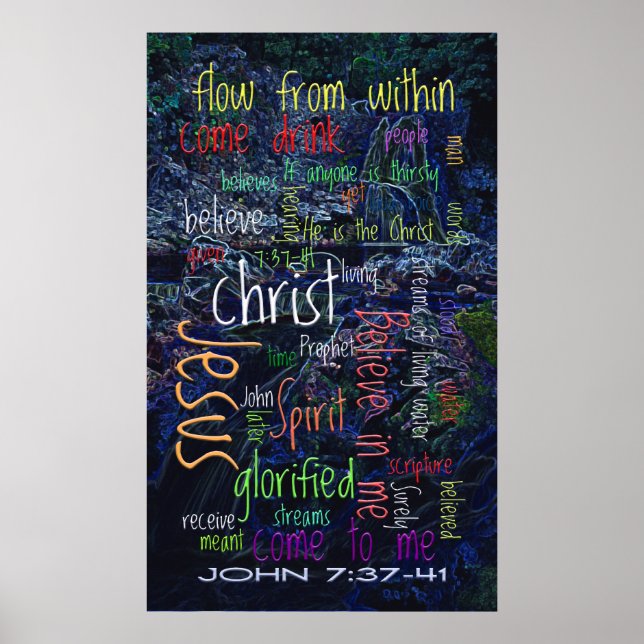 John 7:37-41 Wasserfall Poster (Vorne)