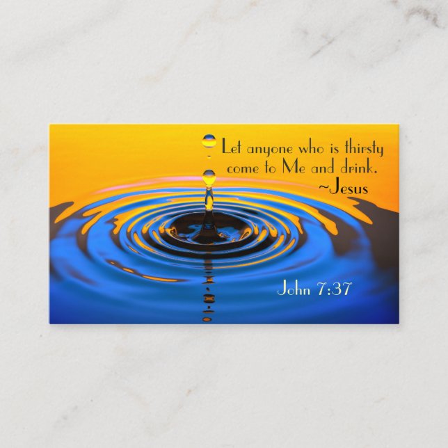 John 7:37 Alle, die durstig sind, kommen zu mir un Visitenkarte (Vorderseite)