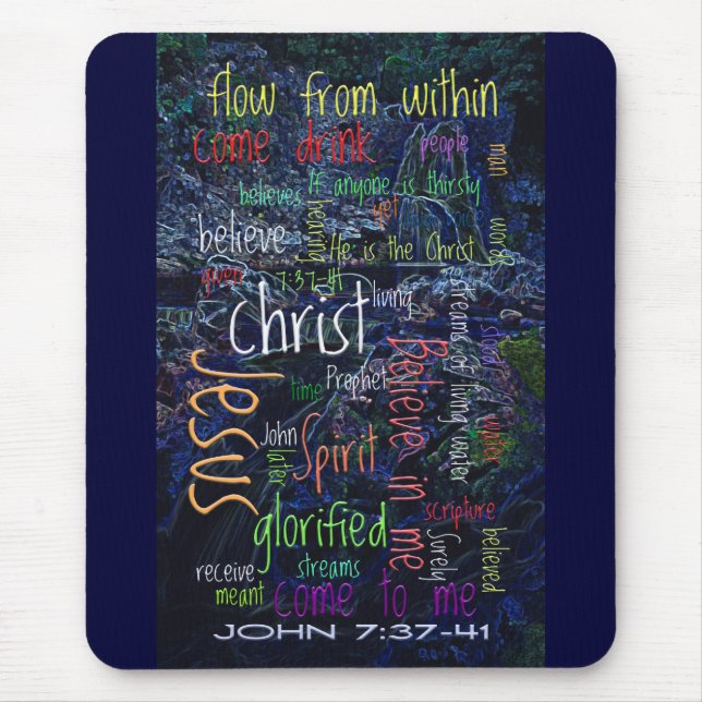 John-7:37 - Wasserfall 41 Mousepad (Vorne)
