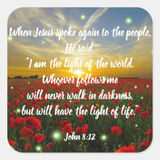 John 8:12 Bible Verse Christlich Scripture Sticker