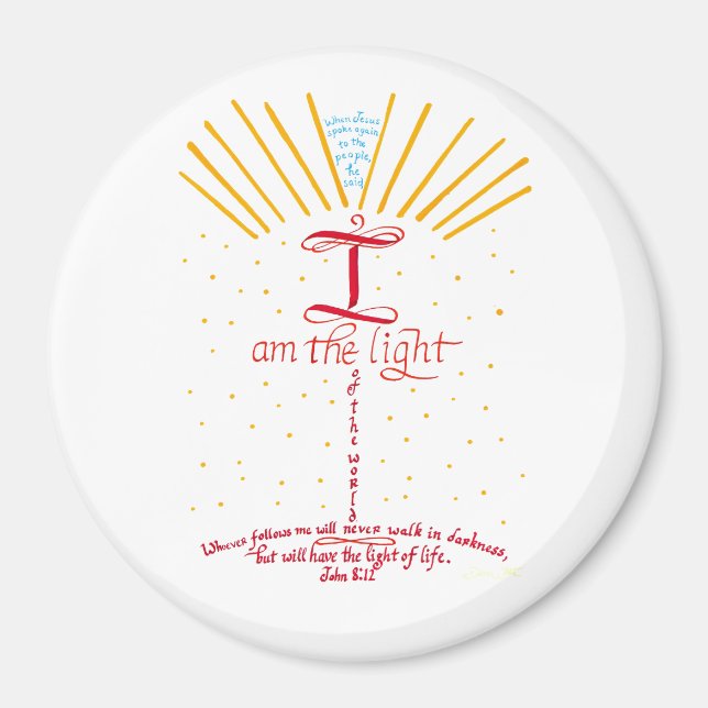 John 8 12 Jesus Bible Verse Magnet (Vorne)