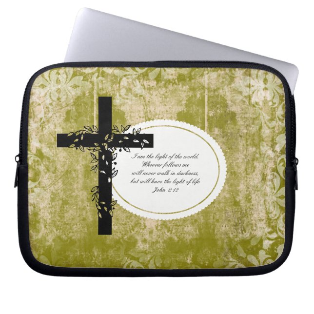 John 8:12 Notebook- oder Netbook Carrier Sleeve (Vorderseite)
