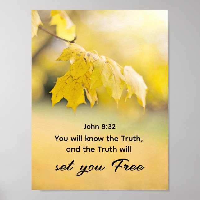 John 8:32 Die Wahrheit Set dir FREE Bibelverse Poster (Vorne)