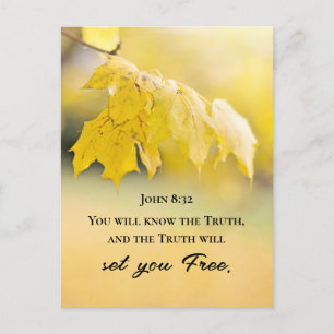 John 8:32 Die Wahrheit Set dir FREE Bibelverse Postkarte