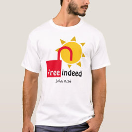 John 8:36 FREE INDEED Customizable Christlich T-Shirt