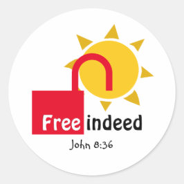John 8:36 KOSTENLOS INDEED Customizable Christlich Runder Aufkleber