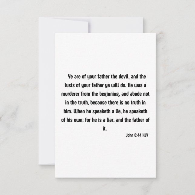 John 8:44 Bible Verse Scripture Flat Greeting Card Karte (Vorderseite)