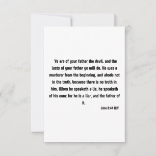 John 8:44 Bible Verse Scripture Flat Greeting Card Karte