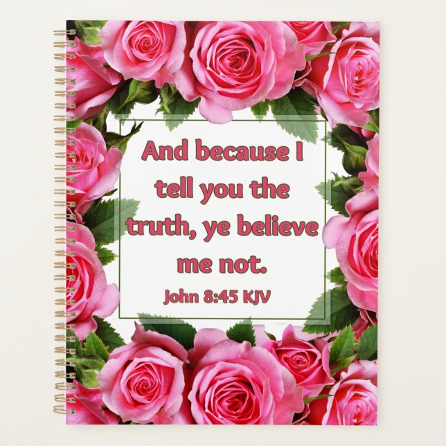 John 8:45 Bible Verse Calendar Planner Planer (Vorderseite)