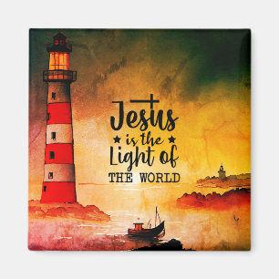 John 8 Jesus ist das Licht des Weltlighthouse Magnet