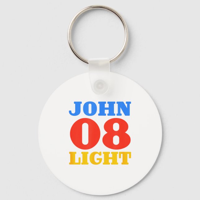 John 8 Light Bible Chapter Jersey Design  Schlüsselanhänger (Vorderseite)