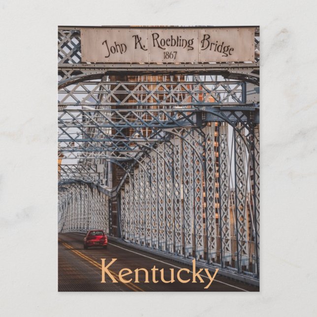 John A. Roebling Suspension Bridge Kentucky USA Postkarte (Vorderseite)