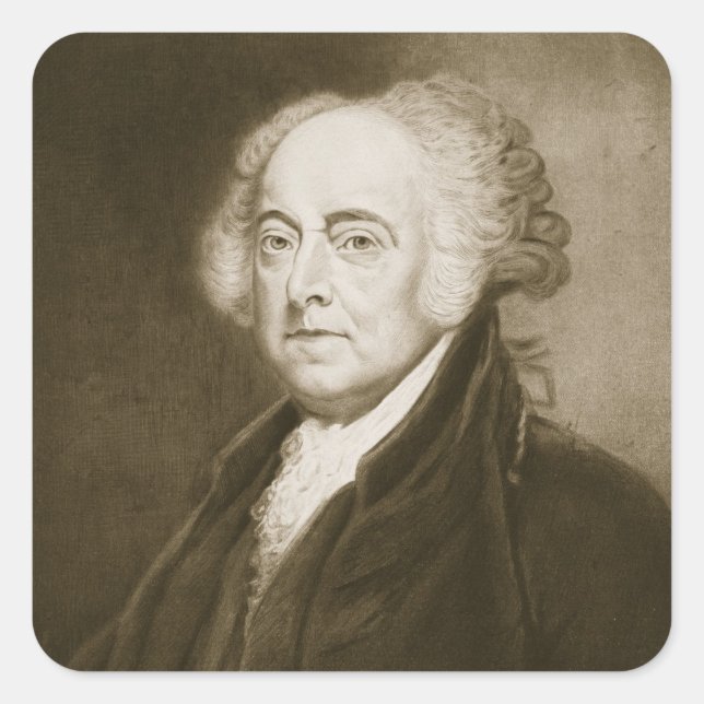 John Adams, 2. Präsident der Vereinigten Staaten v Quadratischer Aufkleber (Vorderseite)