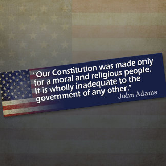 John Adams: Ein moralisches und religiöses Volk Autoaufkleber