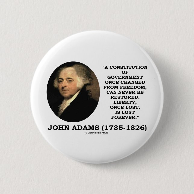 John Adams-Freiheit, sobald Lost für immer Button (Vorderseite)