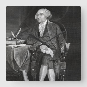 John Adams Quadratische Wanduhr
