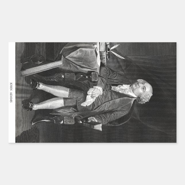 John Adams Rechteckiger Aufkleber (Vorderseite)