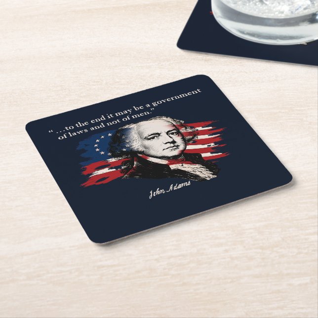 John Adams Rechteckiger Pappuntersetzer (angewinkelt)