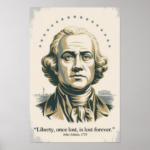 John Adams Zitat Zweiter Präsident Illustration Poster