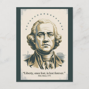 John Adams Zitat Zweiter Präsident Illustration Postkarte