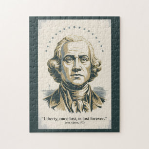 John Adams Zitat Zweiter Präsident Illustration Puzzle