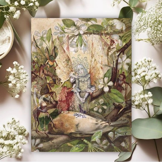 John Anster Fitzgerald - Der Tod des Robins Postkarte (Von Creator hochgeladen)