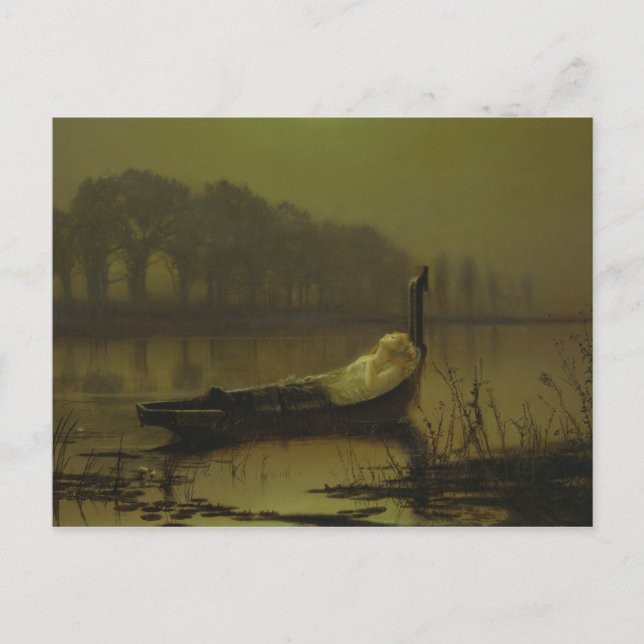John Atkinson Grimshaw - Die Dame von Shalott Postkarte (Vorderseite)