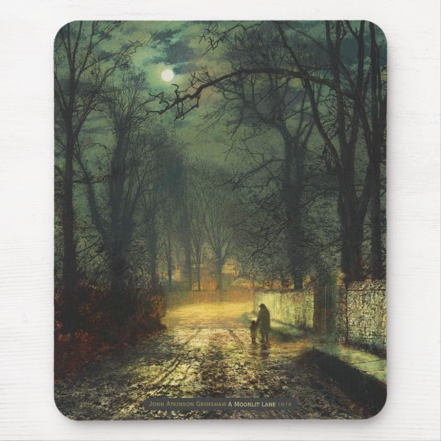John Atkinson Grimshaw Eine mondbeleuchtete Spur 1 Mousepad (Vorne)