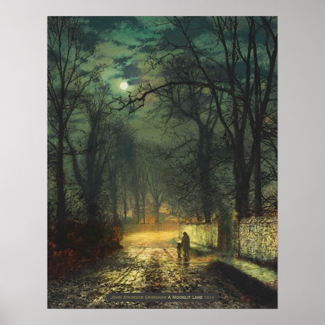 John Atkinson Grimshaw Eine mondbeleuchtete Spur 1 Poster (Vorne)