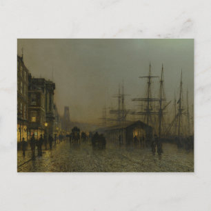 John Atkinson Grimshaw - Glasgow, Samstagnacht Postkarte
