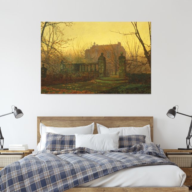 John Atkinson Grimshaw - Herbstmorgen Leinwanddruck (Insitu (Schlafzimmer))