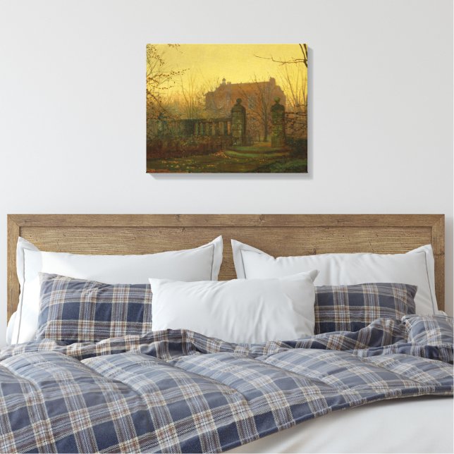 John Atkinson Grimshaw - Herbstmorgen Leinwanddruck (Insitu (Schlafzimmer))