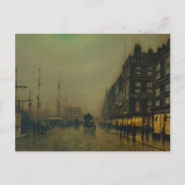 John Atkinson Grimshaw-Liverpool Quay von Moonligh Postkarte (Vorderseite)